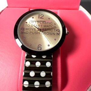 Isaac Mizrahi Black and White Polka Dot Smartwatch